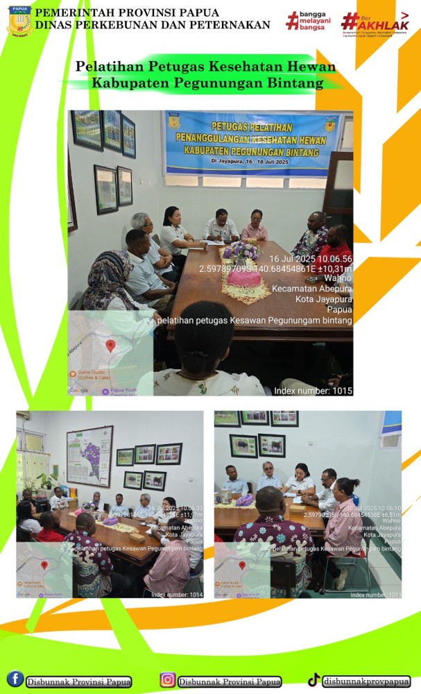 Pelatihan  Petugas Kesehatan Hewan Kabupaten Pegunungan Bintang